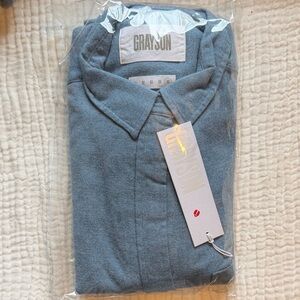 Grayson Slate Blue Button-Up Flannel Shirt